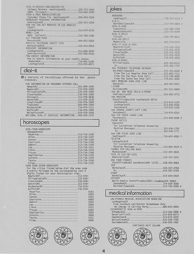 Phone List Of Numbers 1982 Page 4