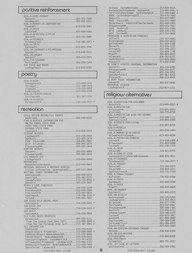 Phone List Of Numbers 1982 Page 6