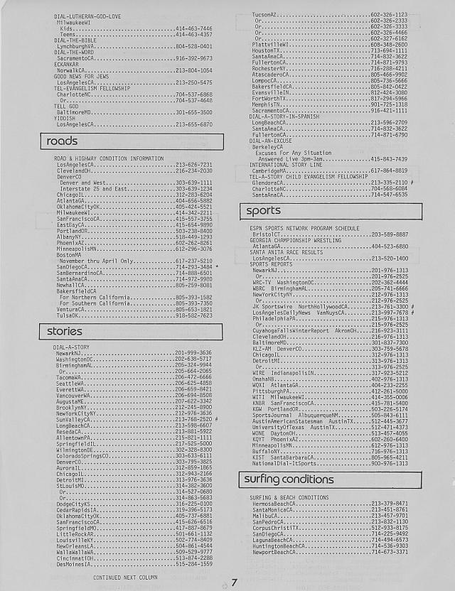 Phone List Of Numbers 1982 Page 7