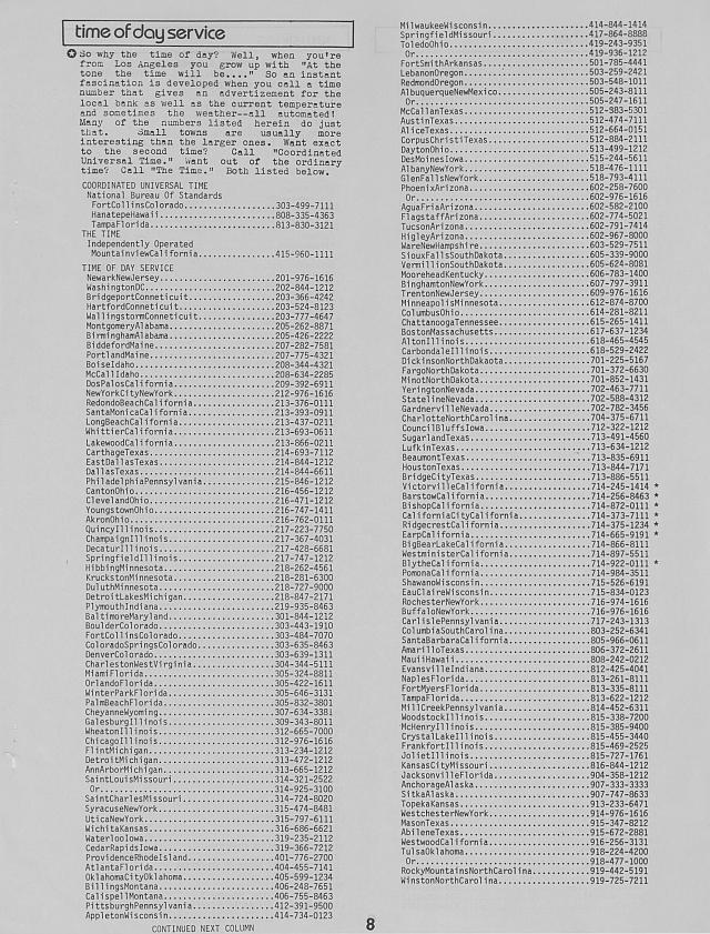 Phone List Of Numbers 1982 Page 8