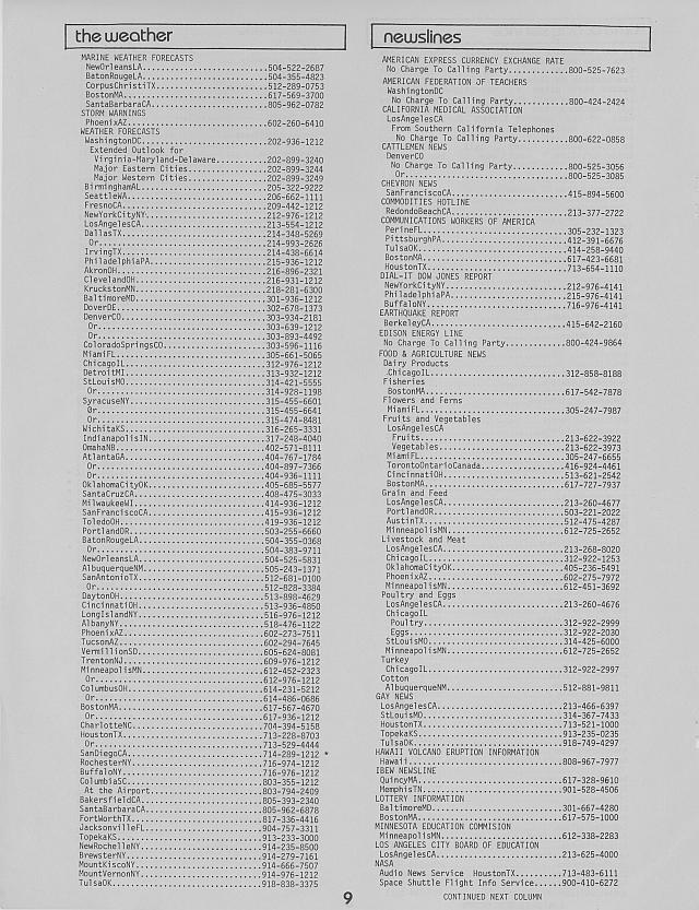 Phone List Of Numbers 1982 Page 9